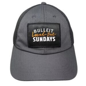 Bulleit Trucker Hat Gray Black One Size Snapback Mesh Local Bar Sundays Patch